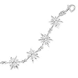 Sterling Silver 8 Inch Polished Snowflake/CZ Bracelet