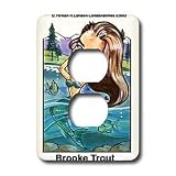Londons Times Funny Panel Hollywood Cartoons - Brooke Trout, Catch And Don t Release - Light Switch Covers - 2 plug outlet cover