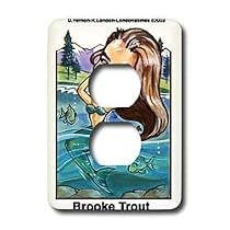 Londons Times Funny Panel Hollywood Cartoons - Brooke Trout, Catch And Don t Release - Light Switch Covers - 2 plug outlet cover