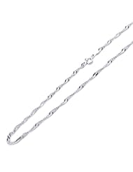 2.5MM Nickel Free Italian Sterling Silver Chain Necklaces Singapore 050 Gauge Chain ( Available Length 16"~30")