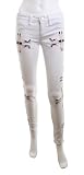 Sold Design Lab 'Soho' Super Skinny Jeans with Tribal Patch in White