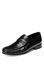 Collezione Leather Pleated Vamp Loafers