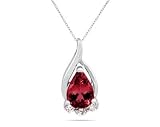 Ruby and Diamond Pendant in 10kt White Gold