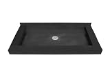 Tile Redi 3054CDT-PVC Black 3054 54 x 30 Shower Pan with Triple-Curb (Front, Left, and Right Sides