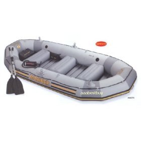 2009 Intex Mariner 4 Boat Set w Oars and Pump 4 Person - 880 lbs Payload by CMS / Intex