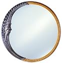 Afina Timeless Traditional 36" Moon Framed Round Mirror in Antique Gold