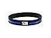 Thin Blue Line Police Officer Awareness Silicone Band 7.5