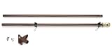 Valley Forge All-American Series Powder-Coated Stainless Steel Pole with 2-Position Bronze HDPE Bracket, Bronze, 2-Piece