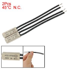 Buy 2 Pcs KSD9700 Bimetal Temperature Thermal Protector NC 45 Degree Celsius by uxcell now!