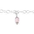 Sterling Silver Belly Chain w/ Beaded Dangle Cube