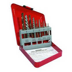 Irwin Industrial Tools 11119 Metal Index Spiral Flute Screw Extractors with Left Hand Cobalt Drill Bits Set, 10-Piece