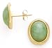 14K 8X10MM OVAL JADE EARRING POST