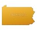 Wallmonkeys Peel and Stick Wall Decals - Pennsylvania (usa) Map Filled with Orange Gradient - Remova
