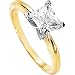 Gorgeous! Women's 14k White-gold Head Yellow-gold Shank Square Brilliant Princess-cut (1 1/2 CT TW) 06.50MM Moissanite Solitaire Engagement Ring