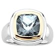 14K Two-Tone Gold Sky Blue Topaz Ring