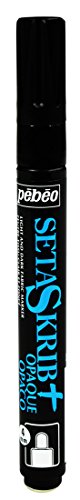 Pebeo Setaskrib+ Opaque Bold Tip Fabric Marking Pens, 4mm, Black