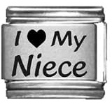 Clearly Charming I Heart my Niece Laser Etched Italian Charm