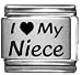 Clearly Charming I Heart my Niece Laser Etched Italian Charm