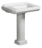 Danze DC026028WH Cirtangular 8-Inch Widespread Pedestal Lavatory Basin, White