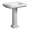 Danze DC026028WH Cirtangular 8-Inch Widespread Pedestal Lavatory Basin, White