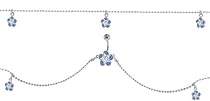 Light Blue Gem FLOWER CHARM Dangle BELLY CHAIN