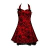 Tattoo Flock Mini Dress Colours Black Red Purple - Size 8 10 12 14 16