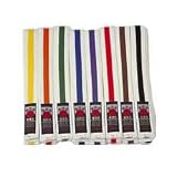 Cimac Striped White Belts - Professional Quality (Size: Adult - 290cm) (Colour: Yellow )