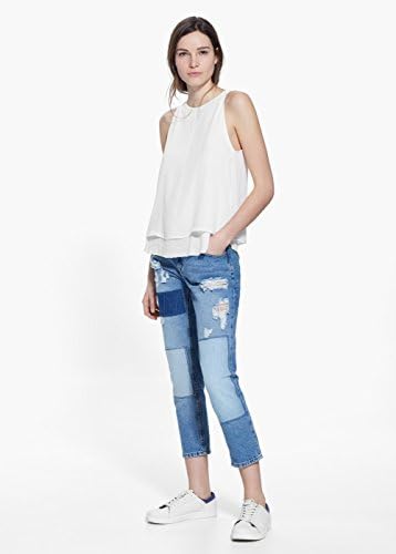 Mango Women's Double-Layer Top, Off White, Xs