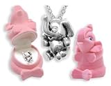Elephant Crystal Necklace In Pink Elephant Gift Box