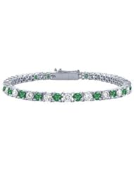 Emerald and Diamond Tennis Bracelet with 5 CT TGW on Platinum
