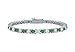 Emerald and Diamond Tennis Bracelet : Platinum -