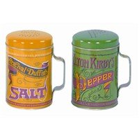 Yellow and Green Retro Salt & Pepper Shaker Cans