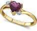 Jewelry : Heart Shaped Amethyst Ring in 14K Yellow Gold