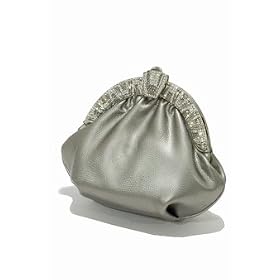Click here to buy Swarovski Crystal - Pewter Leather Evening Bag by MadisonAveMall.