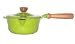 Lafont 2-Quart Saucepan with Wood Handle, Apple Green