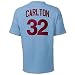Majestic Philadelphia Phillies #32 Steve Carlton Light Blue Cooperstown Player T-shirt