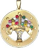 Tree of Life with Basket in Open Circle, 14K Gold Charm