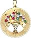 Tree of Life with Basket in Open Circle, 14K Gold Charm