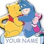 Disney Winnie Pooh Bear - Wall / Door Hanging Accent Name Plate.