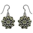 Silver Dangling Earrings & Peridot Gemstone Handmade Jewelry 1.5 inches (erg035)