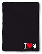 Playboy Merchandise - Black Fleece Blanket (I ♥ Playboy) (Size: 59" x 79")