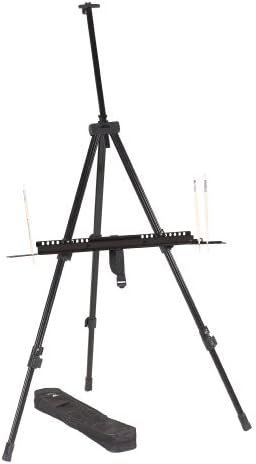 Heavy-duty Aluminum Tripod Field Easel, Height Adjustable, Canvas, Brush & Palette Holder