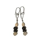 Quartz Earrings 27 Dangle Snow White Black Wood Jobs Tears Wildgrass Seed Beaded 2.6