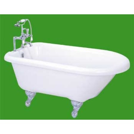 55 Acrylic Clawfoot Tub w/White Feet