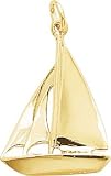 Sailboat Charm, 14K Yellow Gold