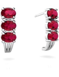 Created Ruby 14kt White Gold Earrings
