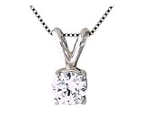 1/7 ct.tw Round Diamond Solitaire Pendant in 14 kt. White Gold