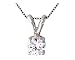 1/10 ct.tw Round Diamond Solitaire Pendant in 14 kt. White Gold