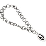 Stainless Steel New York Jets Logo Dangle Bracelet