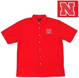 NCAA Nebraska Cornhuskers Collegiate Prevail Dark Red Men's Button Down Polo Shirt
